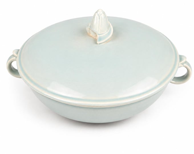 Vintage Lu-Ray Pastels Covered Casserole Dish, Taylor Smith Taylor Surf Green Pottery, Mid Century Kitchenware, Retro Serving Dish