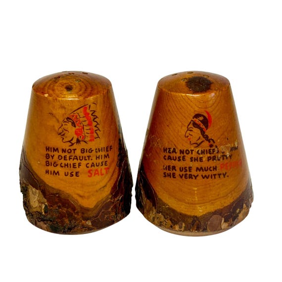 Vintage Myrtlewood Salt & Pepper Shakers: Oregon Souvenir