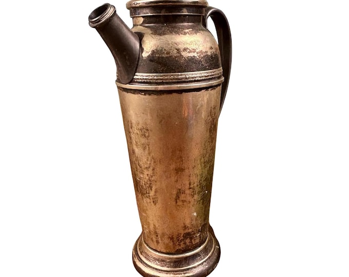 Vintage Electro-Plated Nickel Silver Cocktail Shaker "Speakeasy Shaker" and Art Deco design