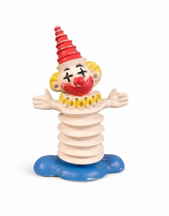 Vintage Edward Mobley Pokey Clown Toy | 1960s Ashland Rubber Squeak Toy
