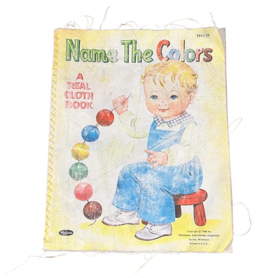 Vintage Whitman Real Cloth Book: Name The Colors c. 1960