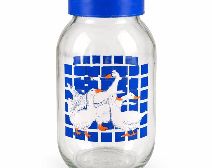 Vintage 3 Liter Carlton Glass Country Geese Canister - 1980’s Made in USA