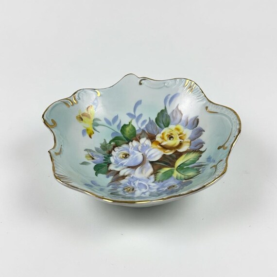 Ucagco Ceramics Japan Handpainted Floral Bowl - Trinket Dish