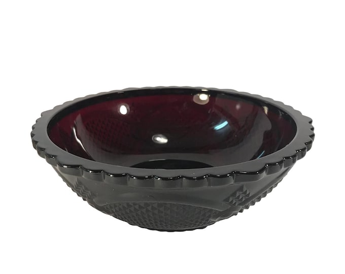 Vintage 1986 Avon The 1876 Cape Cod Collection Ruby Red Serving Bowl with Original Box