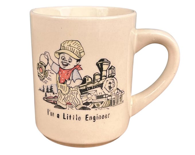 Vintage Boy Engineer Mug | Collectible Train Coffee Cup