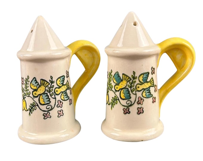 1950s Metlox Poppy Trail Happy Time salt and pepper shakers Birds and Flowers