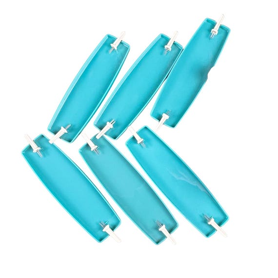 Vintage Brown and Bigelow Corn Dish Set: Aqua Blue Trays & Holders