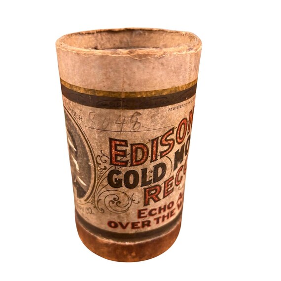 Vintage Edison Cylinder Record Box Sleeve Prop Vintage Packaging Canister
