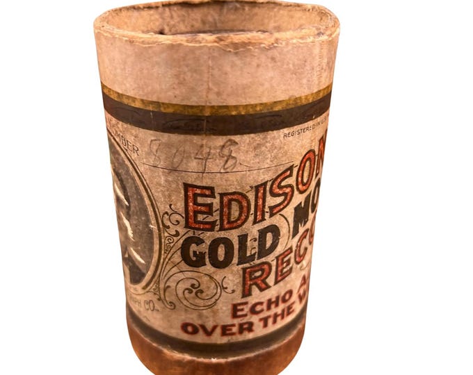 Vintage Edison Cylinder Record Box Sleeve Prop Vintage Packaging Canister