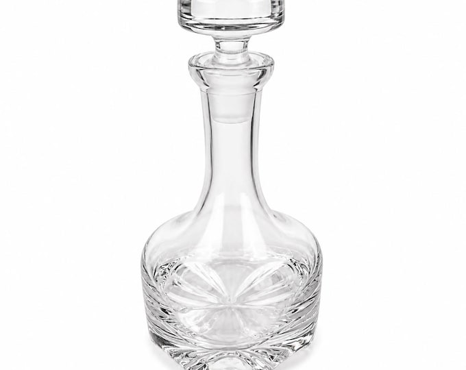Vintage Krosno Glass Decanter: Mid-Century Modern Piston Shape Barware