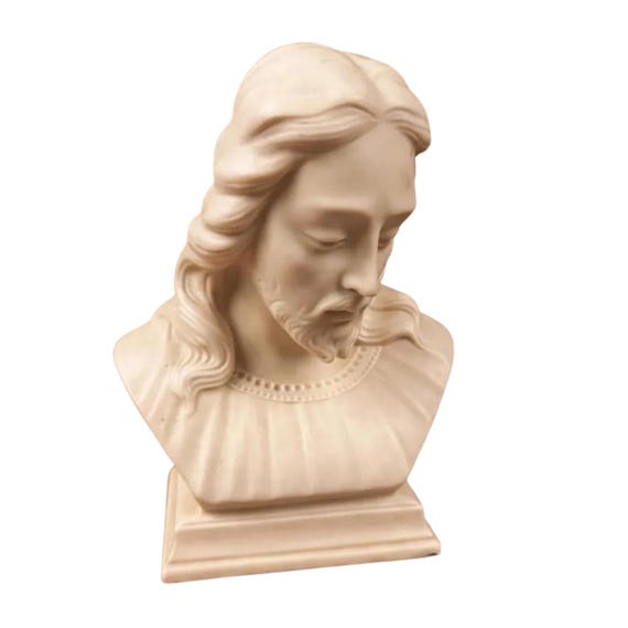 Small Vintage Jesus Christ Bust | Holland Bust Ceramic Figurine Inspired by Thorvaldsen's Christus