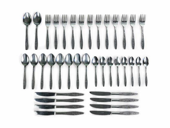Vintage IIC International Rogers Dubonnet Flatware Set – 42 Piece Stainless Steel Silverware Made Japan