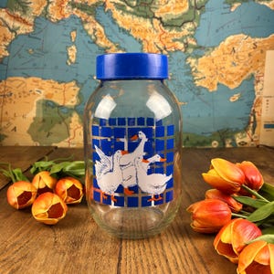 Vintage 3 Liter Carlton Glass Country Geese Canister - 1980’s Made in USA