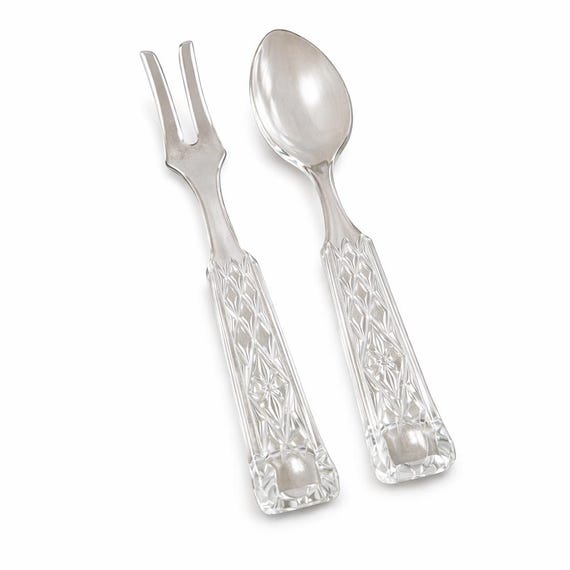 Vintage Anchor Hocking Wexford Salad Serving Set – MCM Diamond Point Crystal