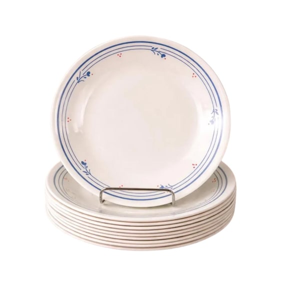 Vintage Corelle Country Violets Plate, 6.5" Vitrelle Dessert Plate, Blue Floral (Sold Individually)