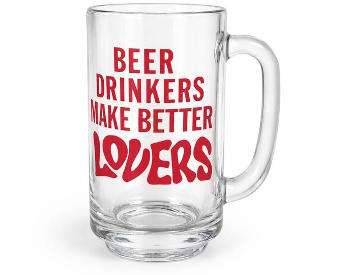 Vintage Libbey Beer Mug: 1970s Funny Slogan Glass Stein – Retro Barware