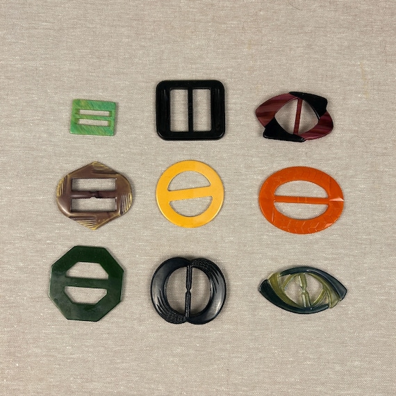 Vintage Bakelite Belt or Scarf Slide,  YOUR CHOICE! -G2