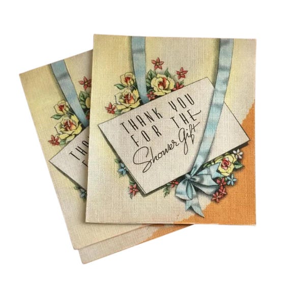 Vintage Floral Thank You Cards | Grinnell Petite | Set of 6 Unused Cards