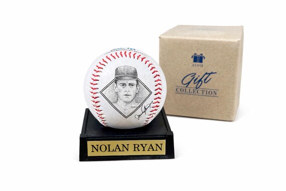 Vintage 1995 Nolan Ryan Commemorative Baseball with Stand & Box