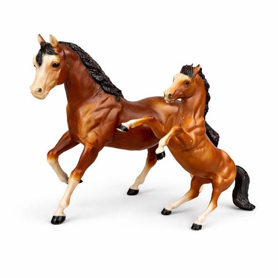 Set of 2 Vintage Breyer Fighting Stallions Horses