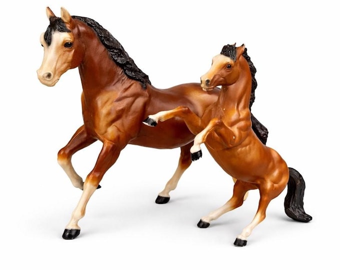 Set of 2 Vintage Breyer Fighting Stallions Horses