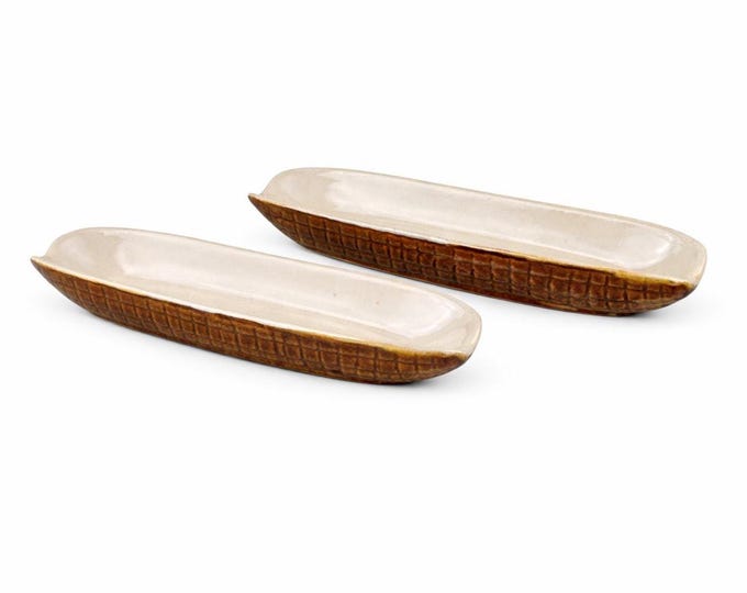 Vintage Corn on the Cob Dish – Set of 2 BBQ Serving Dishes