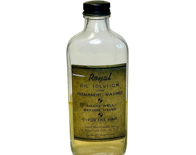 Vintage Royal Oil Solution Bottle: Granny Chic Beauty Decor