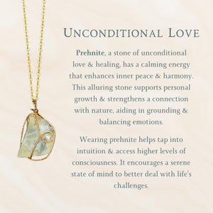 Large Healing Crystal Necklace, Raw Stone Pendant, Wire Wrapped Natural Crystal Jewelry Prehnite