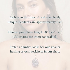 Large Healing Crystal Necklace, Raw Stone Pendant, Wire Wrapped Natural Crystal Jewelry image 15