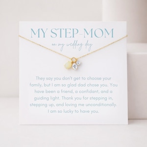 Collar de boda para madrastra, regalo para la madrastra de la novia, joyería de agradecimiento para mamá extra