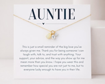 To My Auntie Necklace, Aunt Birthday Jewelry Gift from Niece or Nephew