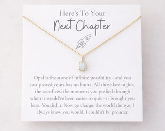 Next Chapter Opal Necklace, College Graduation Gift, Med School, Law School, PhD Grad Jewelry