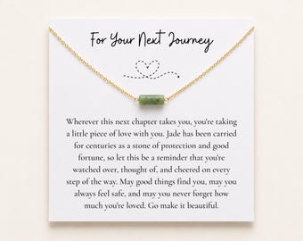 For Your Next Journey Jade Necklace, Going Away Gift, Protection Good Luck Jewelry for New Chapter