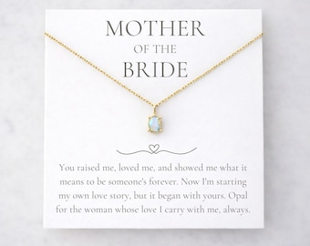 Collana con opale per la madre della sposa, gioiello da matrimonio in argento sterling, regalo per la mamma