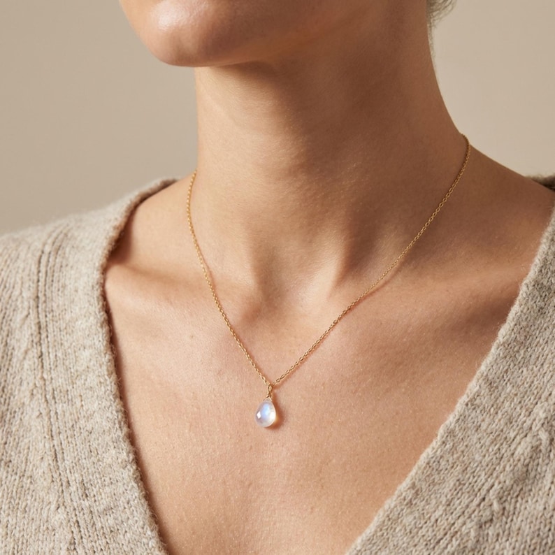 Resilience Moonstone Necklace, Your Rise You Adapt You Grow, Encouragement Jewelry Gift image 2