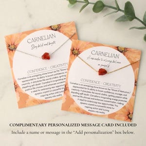 Raw Carnelian Necklace, Confidence Crystal Jewelry, Motivation Stone Gift image 3