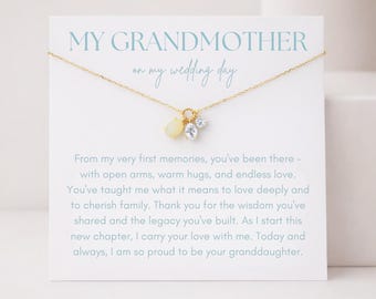 Großmutter der Braut Halskette, Hochzeit Tag Schmuck für Oma, Mondstein Sentimental Geschenk von der Enkelin