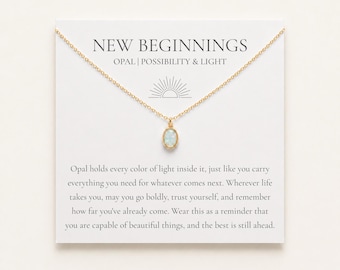 New Beginnings Opal Necklace, Fresh Start Gift, Encouragement Jewelry for Friend New Chapter