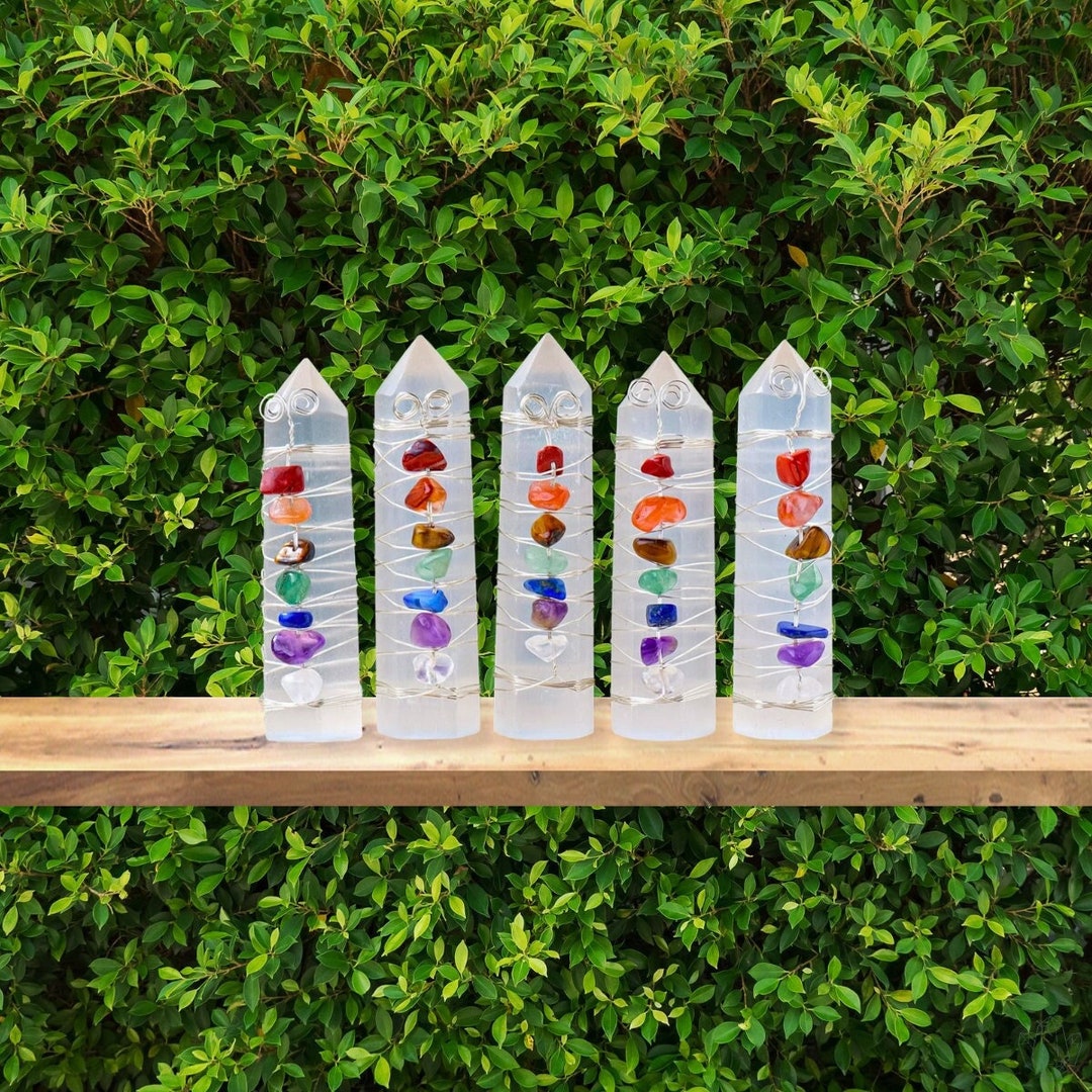 Natural Crystal Point Wand Obelisk Tower Column Chakra Quartz Stone Rock Healing - Foto 6