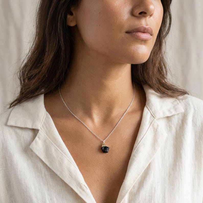 Ride or Die Necklace, Onyx Friendship Jewelry Gift, BFF Crystal Necklace image 7