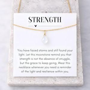 Collier force pierre de lune, cadeau résilience, bijoux vous êtes fort