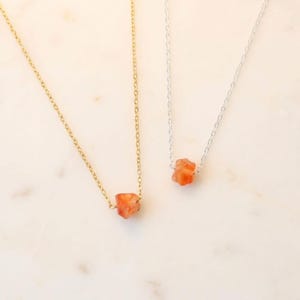 Raw Carnelian Necklace, Confidence Crystal Jewelry, Motivation Stone Gift image 4