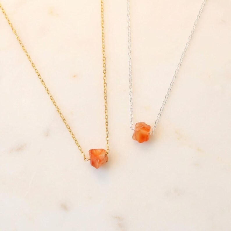 Raw Carnelian Necklace, Confidence Crystal Jewelry, Motivation Stone Gift image 4