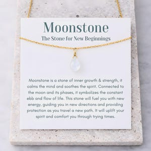 Mondstein Halskette, neue Anfänge Kristall Schmuck, Stärke, Neuanfang, neues Kapitel Geschenk