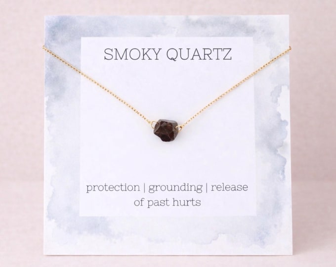 Raw Crystal Intention Necklace, Choose Your Gemstone Meaningful Gift, Healing Stone Jewelry