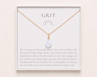 Strength Necklace For Friend, Moonstone Encouragement Gift, Resilience Crystal Jewelry For Strong Woman