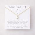 8th Grade Graduate Necklace for Daughter, You Did It Opal Jewelry, Middle School Graduation Gift