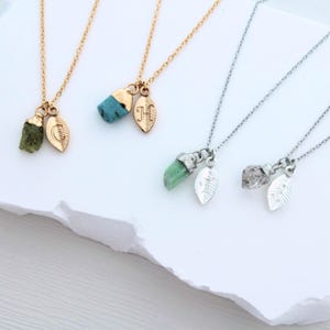 Birthstone Initial Necklace, Personalized Birthstone Jewelry, Custom Birthday Gift