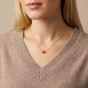 Raw Carnelian Necklace, Confidence Crystal Jewelry, Motivation Stone Gift image 2