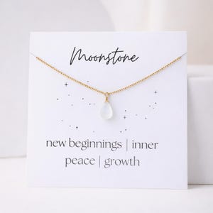 Moonstone Necklace, New Beginnings Inner Peace Growth, Gemstone Jewelry Gift